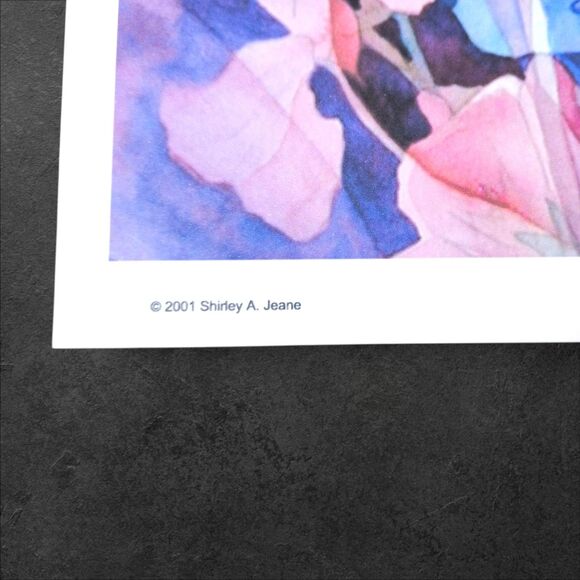 Shirley Jeane “Betsy’s Garden” 2001 Floral Watercolor Print Poem Elizabeth Long - Picture 4 of 7